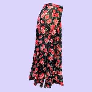 SOLD - Sheer Floral Maxi Skirt L